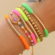 New 16 May - Ibiza ribbon in Neon colors and summery Top facet beads